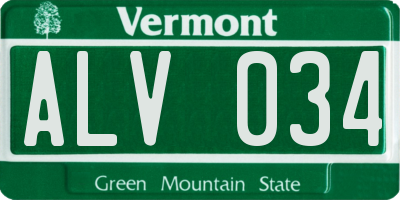 VT license plate ALV034