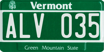 VT license plate ALV035