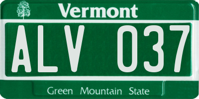 VT license plate ALV037