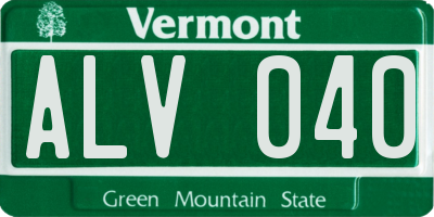VT license plate ALV040