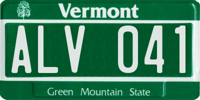 VT license plate ALV041