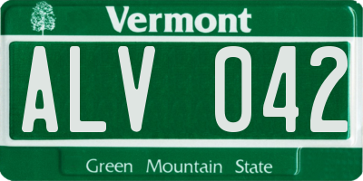 VT license plate ALV042