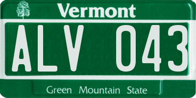 VT license plate ALV043