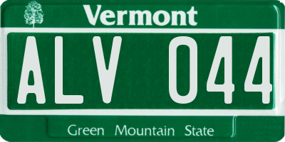 VT license plate ALV044