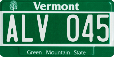 VT license plate ALV045