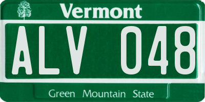 VT license plate ALV048