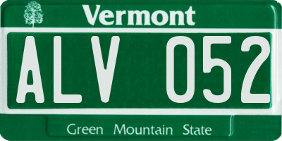 VT license plate ALV052