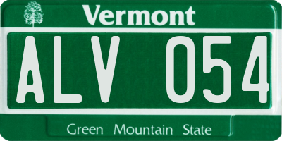VT license plate ALV054