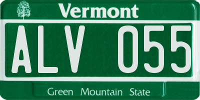 VT license plate ALV055