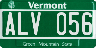 VT license plate ALV056