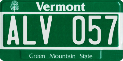 VT license plate ALV057