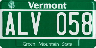 VT license plate ALV058