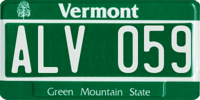 VT license plate ALV059