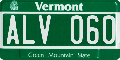 VT license plate ALV060