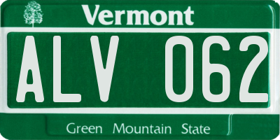 VT license plate ALV062