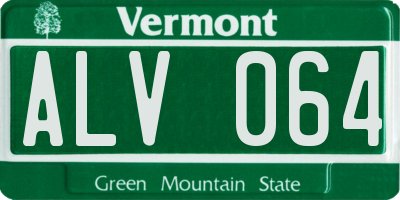 VT license plate ALV064