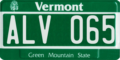 VT license plate ALV065