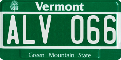 VT license plate ALV066