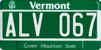 VT license plate ALV067