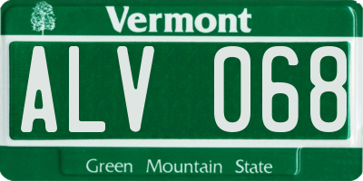 VT license plate ALV068