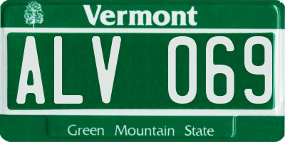VT license plate ALV069