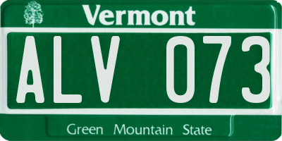 VT license plate ALV073