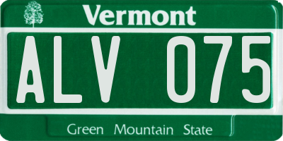 VT license plate ALV075