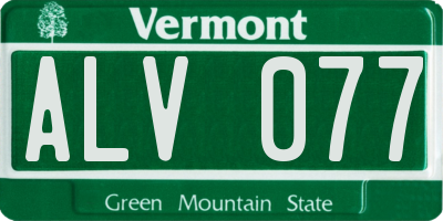 VT license plate ALV077