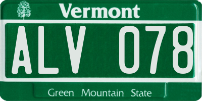 VT license plate ALV078