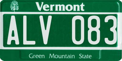 VT license plate ALV083