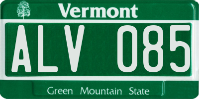 VT license plate ALV085