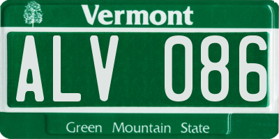 VT license plate ALV086