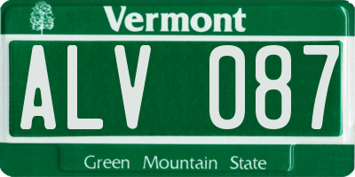 VT license plate ALV087