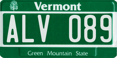 VT license plate ALV089