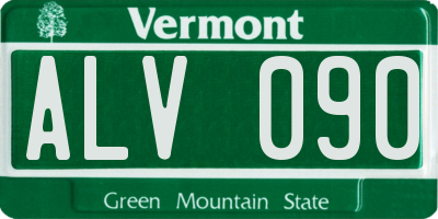 VT license plate ALV090