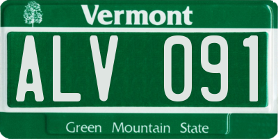 VT license plate ALV091
