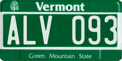VT license plate ALV093