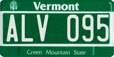 VT license plate ALV095
