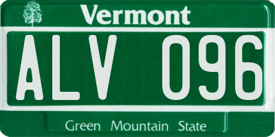 VT license plate ALV096