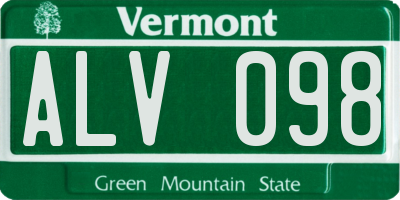 VT license plate ALV098