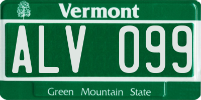 VT license plate ALV099