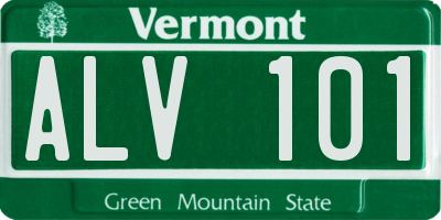 VT license plate ALV101
