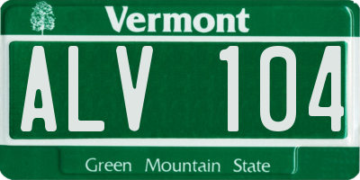 VT license plate ALV104