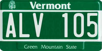 VT license plate ALV105