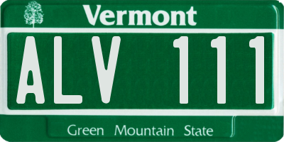 VT license plate ALV111