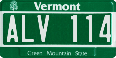 VT license plate ALV114