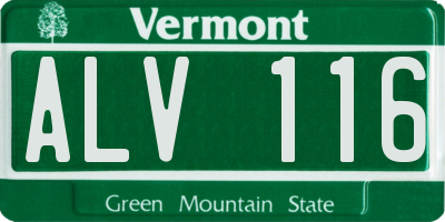 VT license plate ALV116