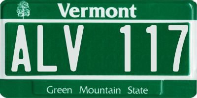 VT license plate ALV117