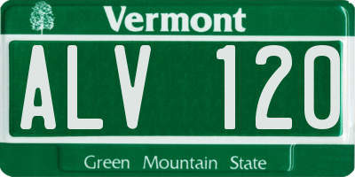 VT license plate ALV120