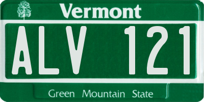 VT license plate ALV121